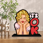 Artvibes it's OK Inspirational Quotes Table Decor for Office Desk | Home Decoration Items | Living Room | Modern Art Wooden Showpiece Decorative Gift item (SP_1186)