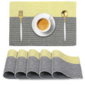 HOKIPO Ribbed Cotton Placemats (Yellow) Set of 6- IN71-YLW Kafalo