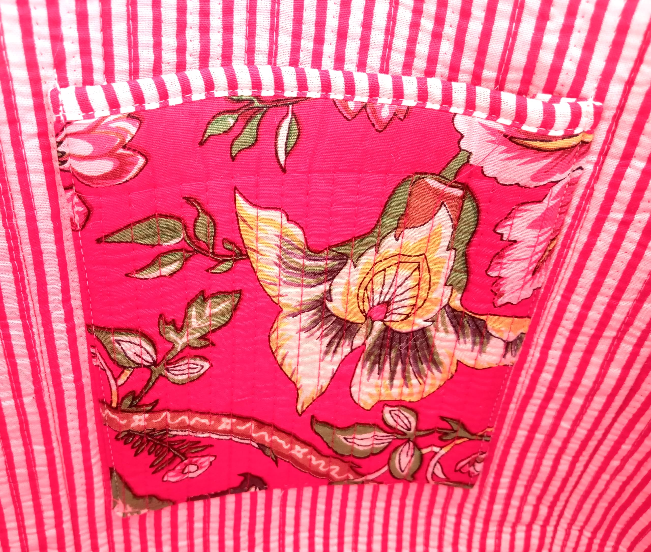 Cotton Tote bag for Women | Shoulder Bag | Reversible Bag | Durable Shopping bag | Reusable Grocery Bags | Eco friendly Bags| Handmade Cotton Bag | Stylish Quilted handBag (Red and Yellow))