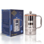 IndianArtVilla Lining Design Steel Copper Jug Pitcher, Storage & Serving Water Home Restaurant, 1500 ML