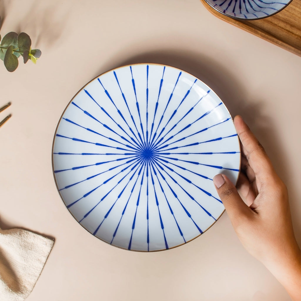 Caspian Cobalt Blue White Plate 7.5 Inch Nestasia