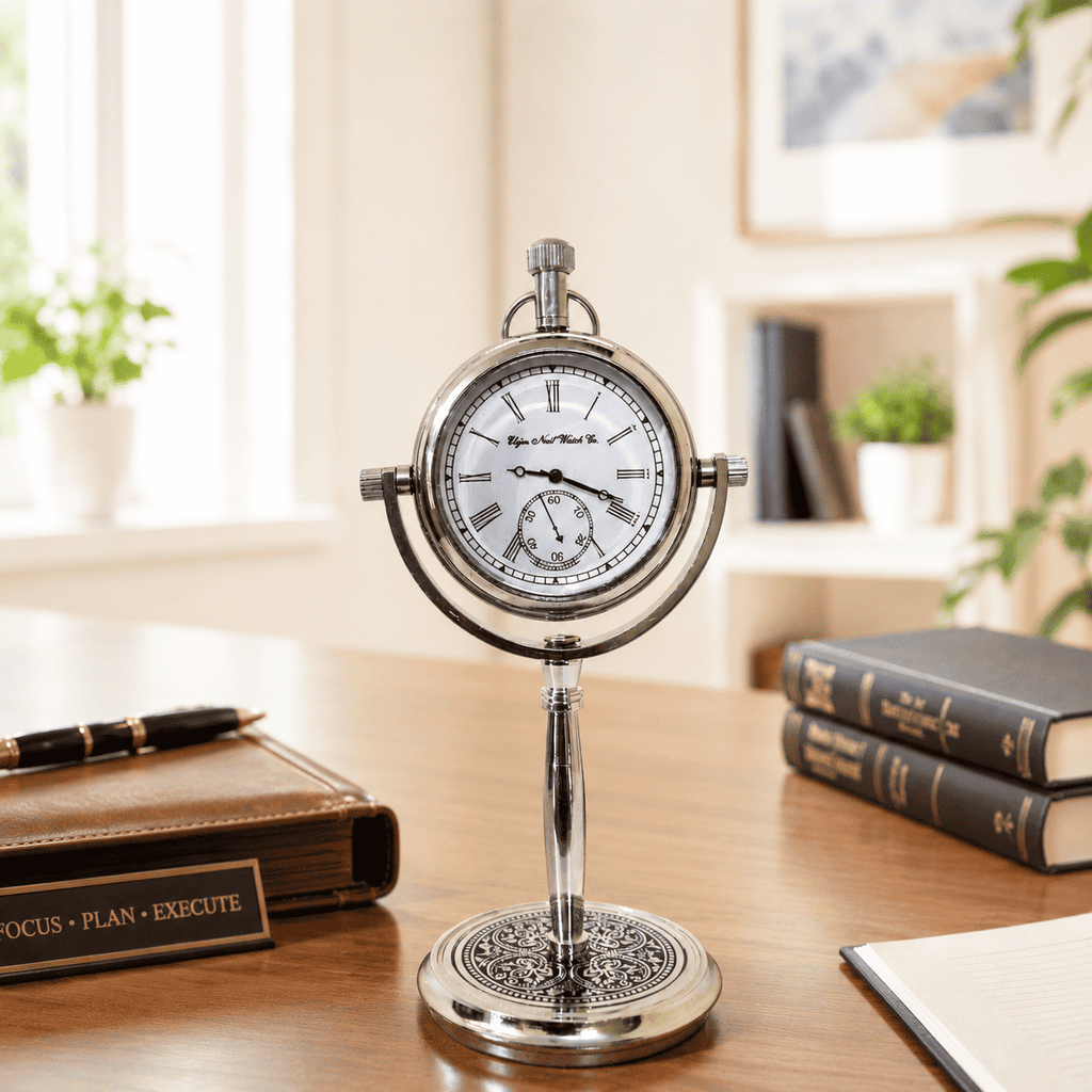 Brass Table Clock (5.5 Inch) Vedansh Craft