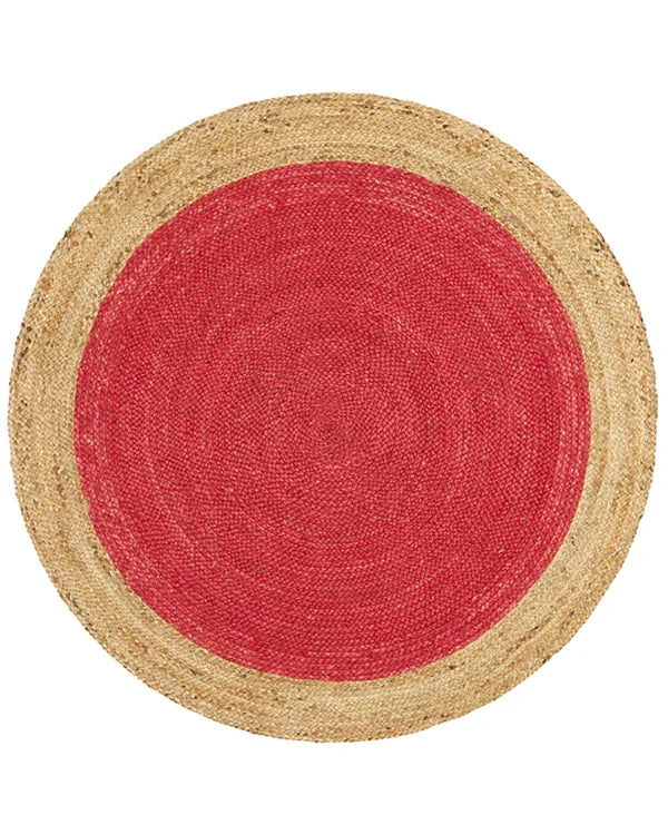 Handwoven Natural Round Jute Carpet For Living Room