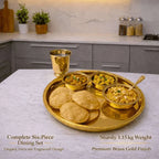 Brass Floral Design Thali/Dinner Set (1.15 Kg) Vedansh Craft