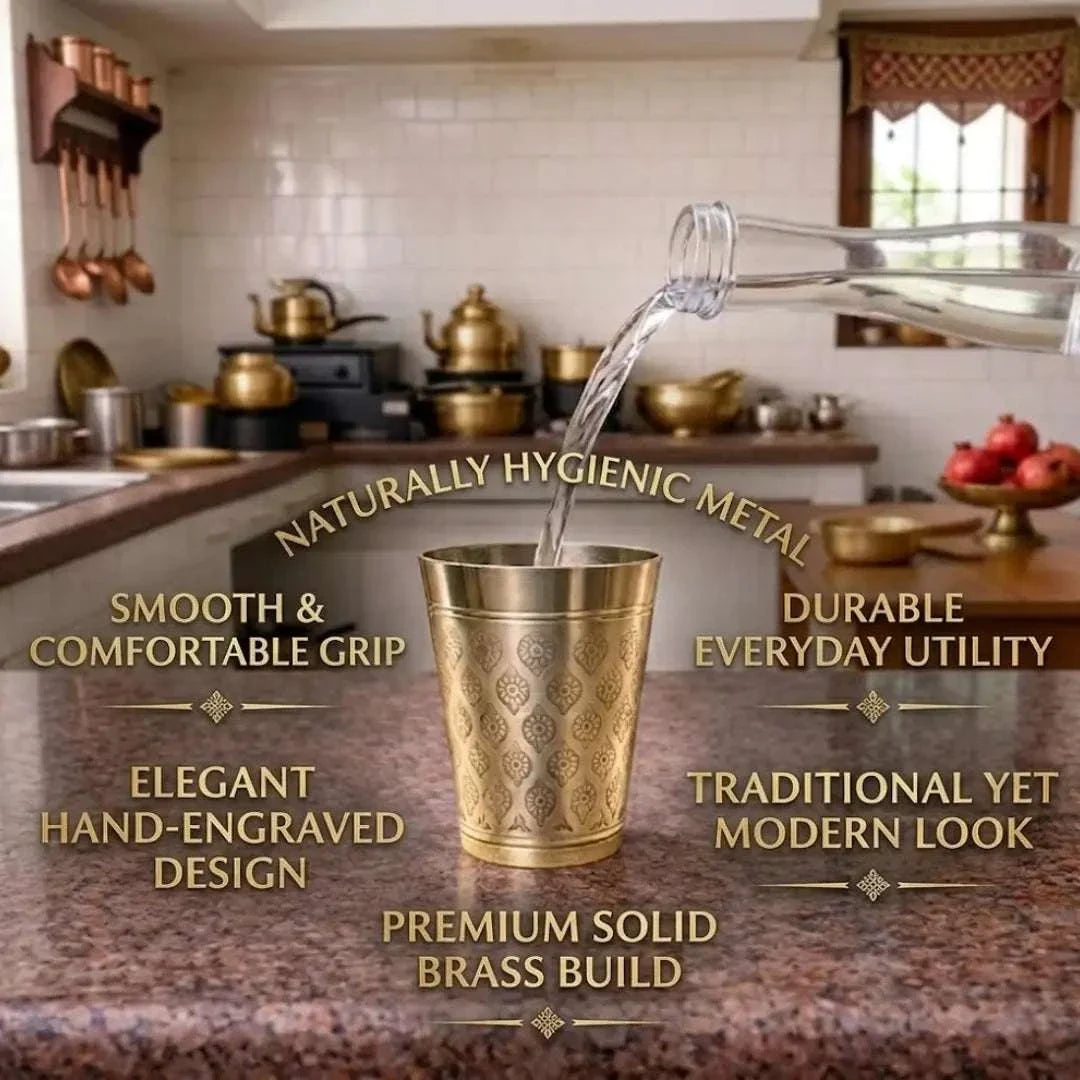 Brass Handcrafted Glass Pair Vedansh Craft