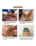 Handwoven Wicker Fruit Basket & Storage Organizer for Kitchen & Home Use