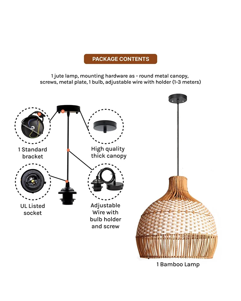 Rattan Hanging Lamps For Living Room and Home Decoration