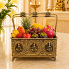 Brass Ashtalakshmi Basket With Handle And Leg (4 Inch) Vedansh Craft