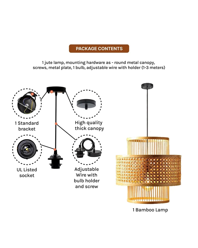 Artistic Rattan Pendant Light for Home Decor and Hall