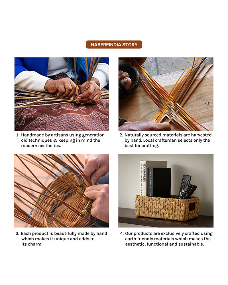 Home Storage Water Hyacinth Baskets for Organizing Clothes, Kitchen Items, and Shelves