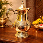 Brass Handcrafted Water Jug With Lid (9.5 Inch) Vedansh Craft