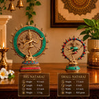 Brass Stone Work Nataraja Dancing Shiva Idol (7.5 Inch) Vedansh Craft
