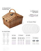 Multi-Purpose Wicker Picnic Basket for Food, Picnic, and Leisure Use
