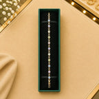 Thin Linear CZ Tennis Bracelet for Women | Gold-Tone Clasp, Gift Box Vedansh Craft