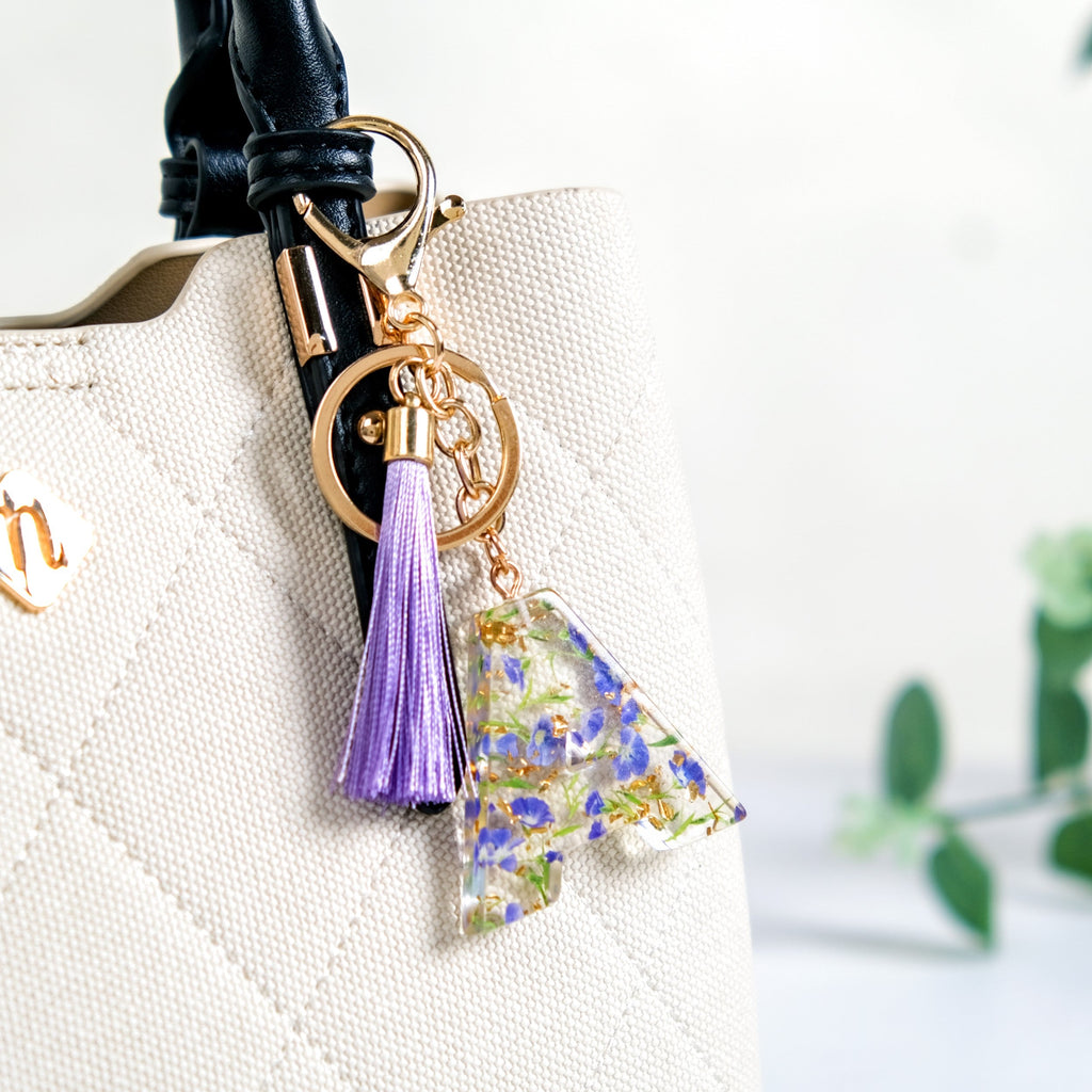 Lilac Dreams Alphabet A Resin Keychain Nestasia