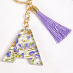 Lilac Dreams Alphabet A Resin Keychain Nestasia