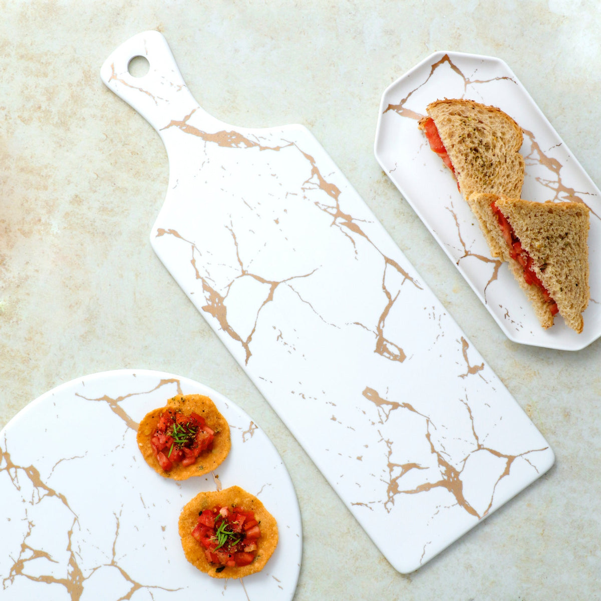 Marble Serving Platter White Nestasia