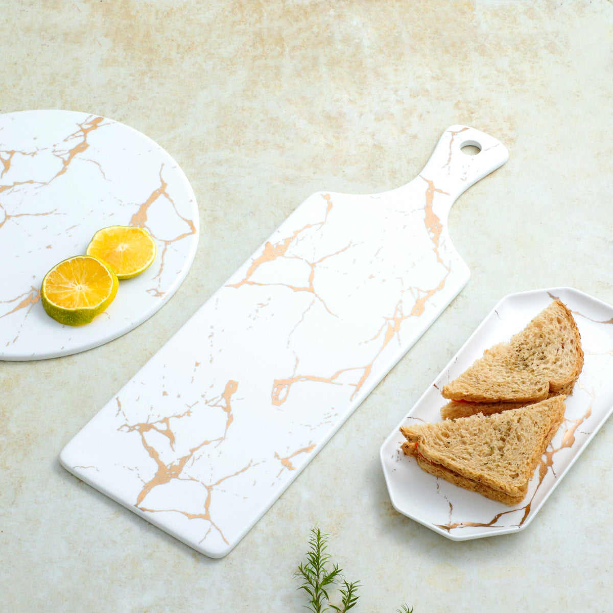Marble Serving Platter White Nestasia