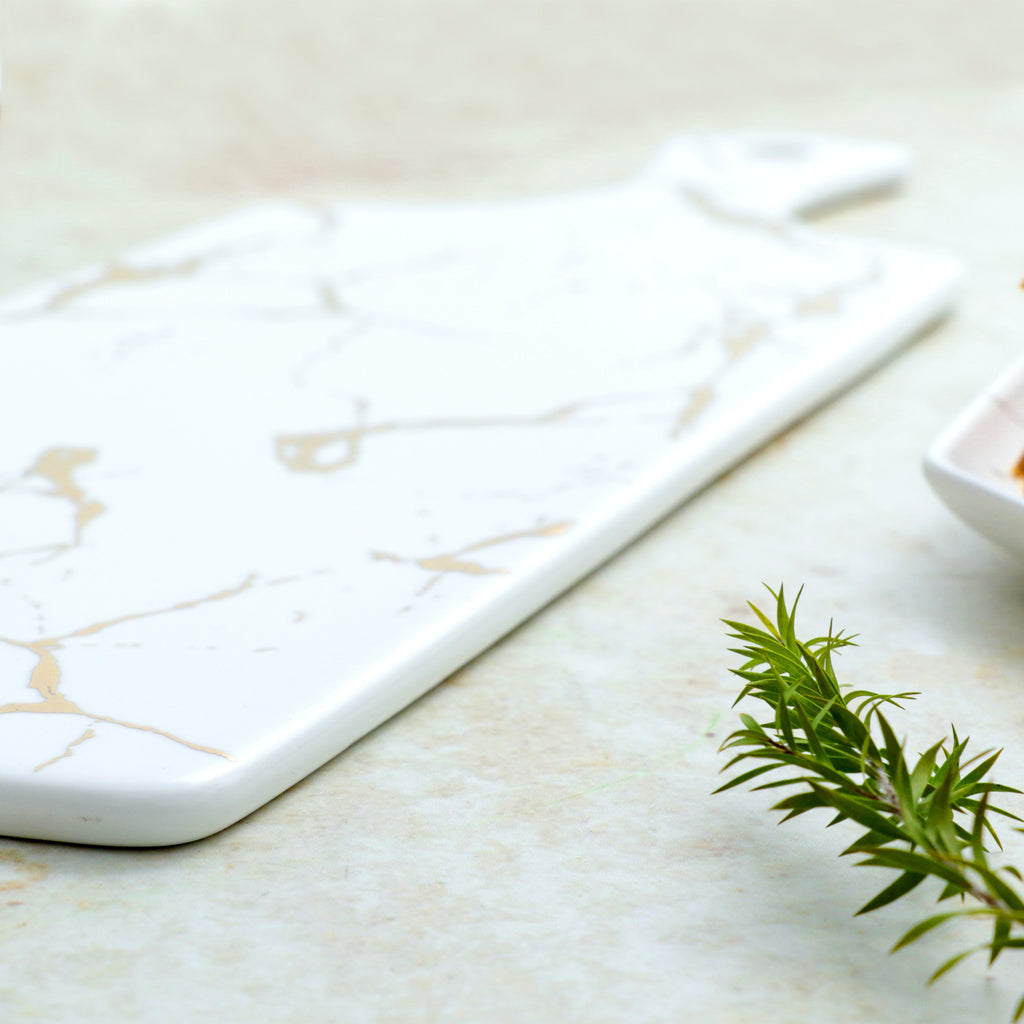 Marble Serving Platter White Nestasia