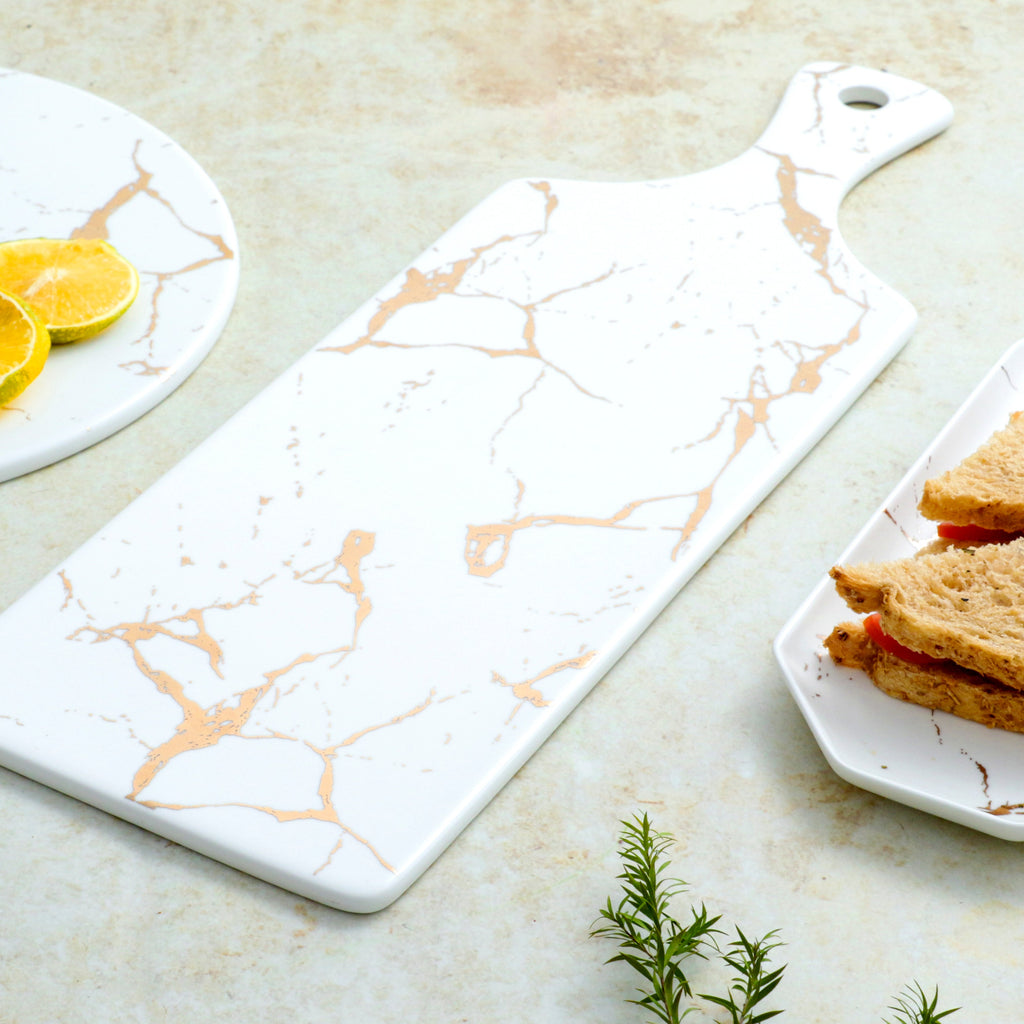 Marble Serving Platter White Nestasia