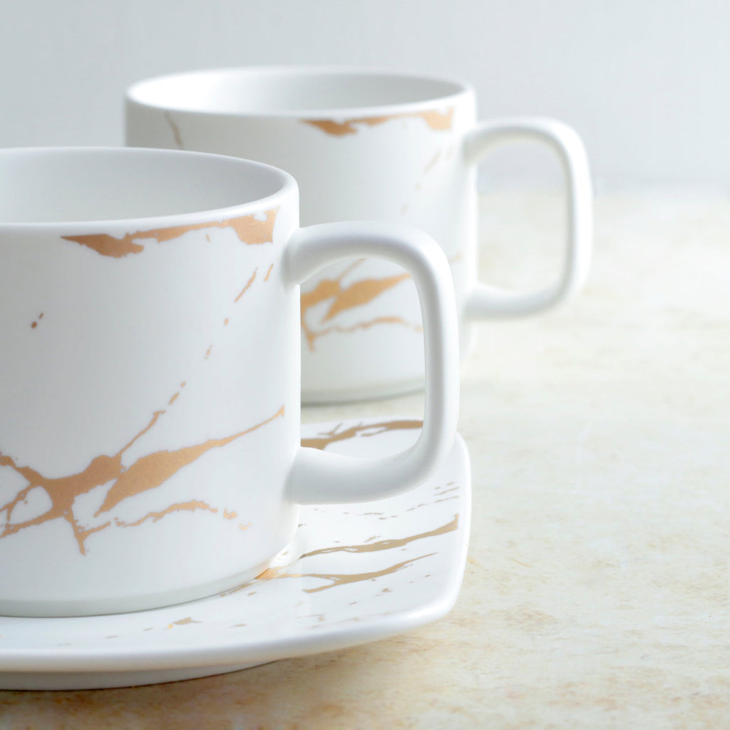 Marble Tea Cup and Saucer Nestasia