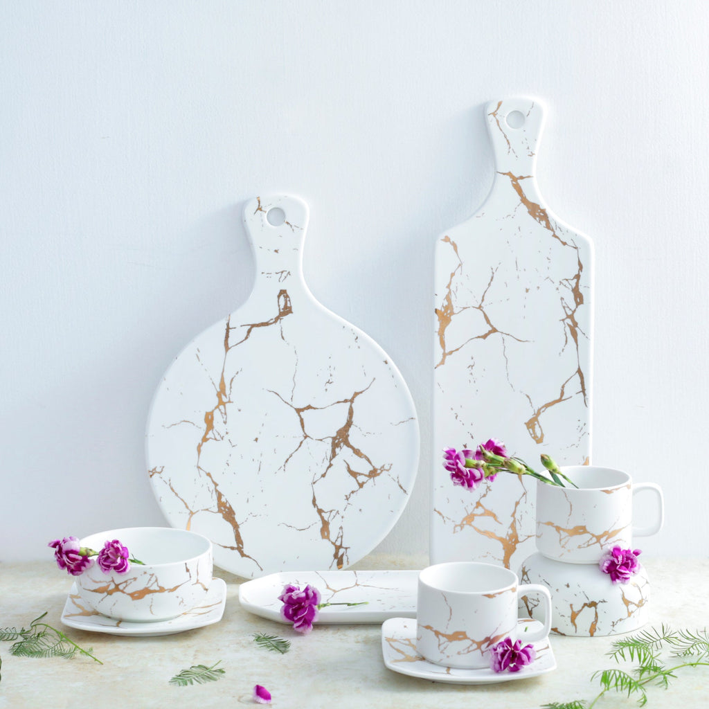 Marble Serving Platter White Nestasia