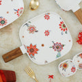 Square Floral Plate with Handle Nestasia