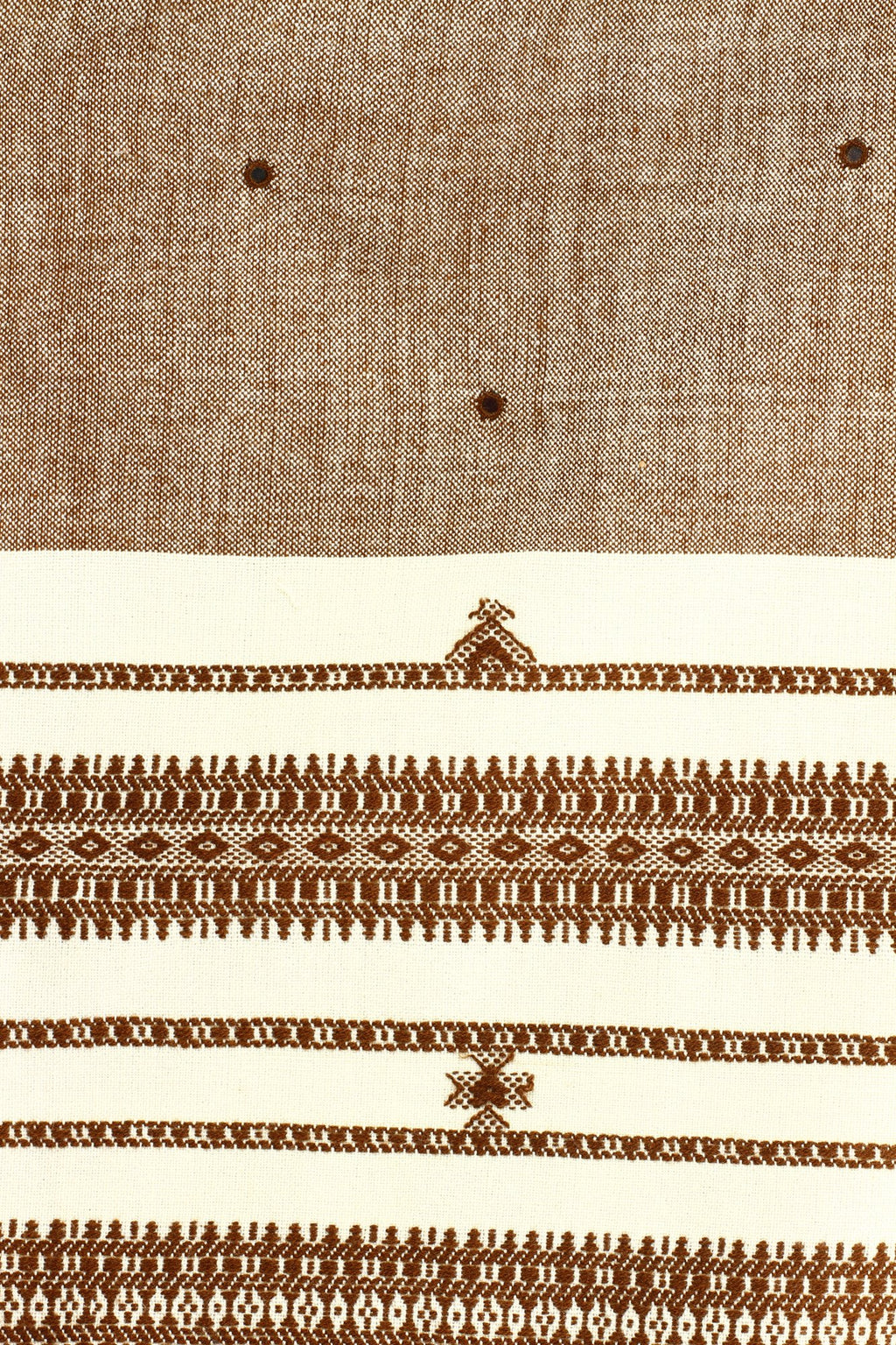 Exotic India Shawl from Kutch with Embroidered Mirrors - Color Stucco Brown