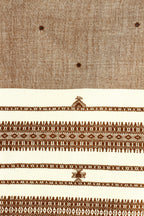 Exotic India Shawl from Kutch with Embroidered Mirrors - Color Stucco Brown