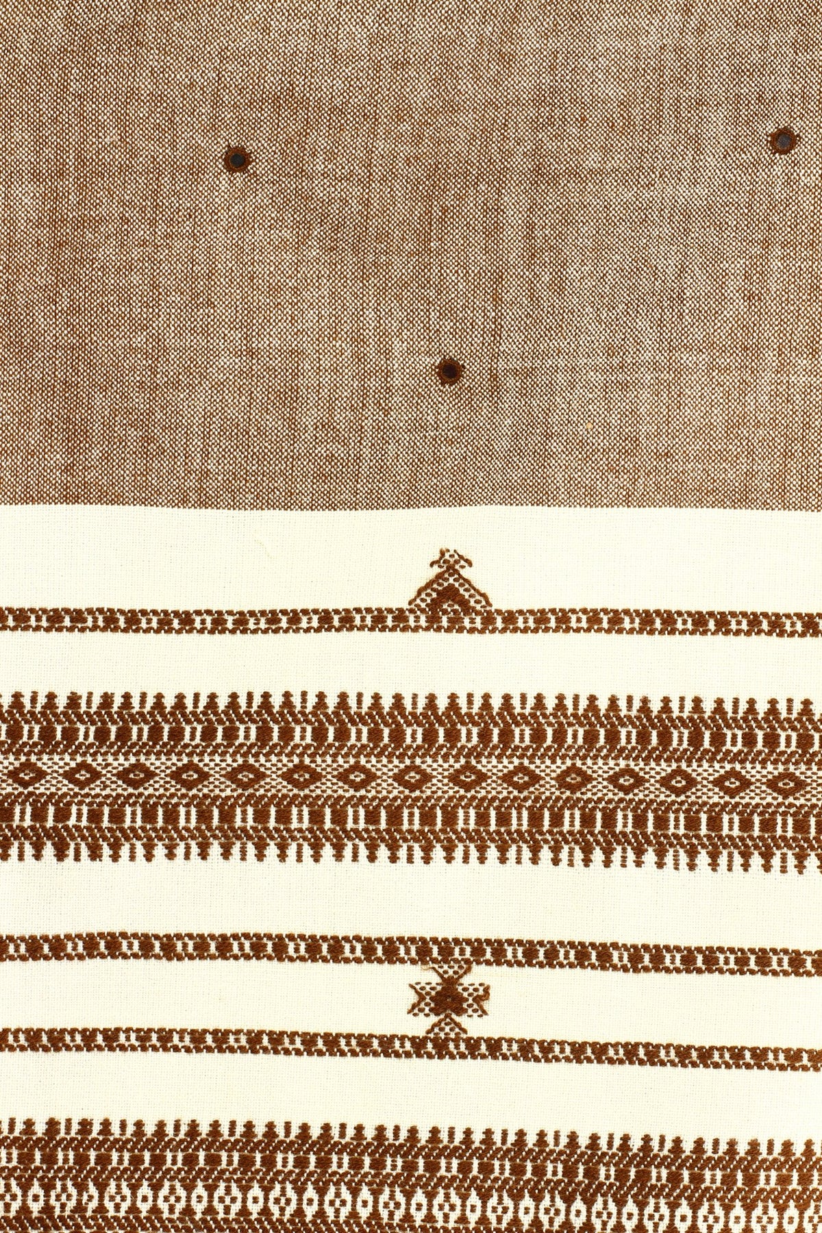 Exotic India Shawl from Kutch with Embroidered Mirrors - Color Stucco Brown