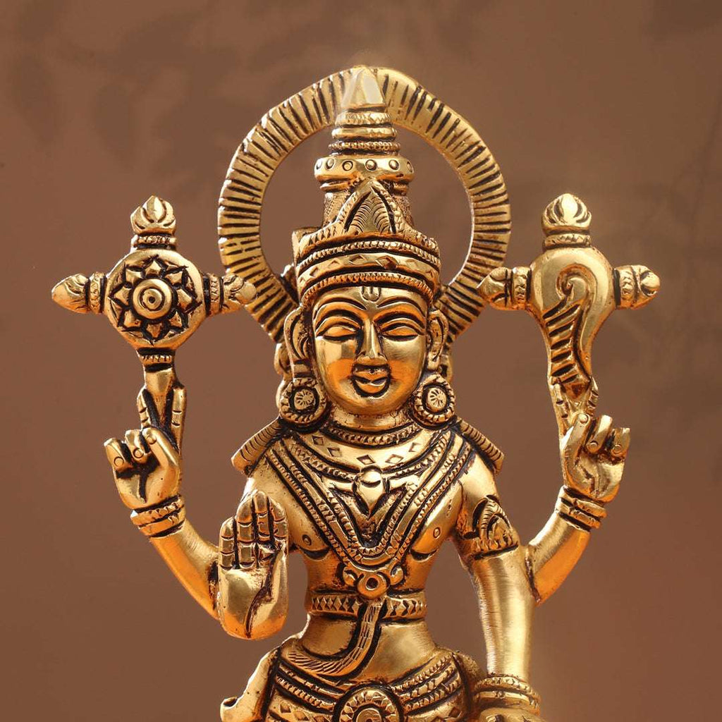 Brass Standing Vishnu Lakshmi Set (10.5 Inch) Vedansh Craft