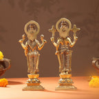 Brass Standing Vishnu Lakshmi Set (10.5 Inch) Vedansh Craft