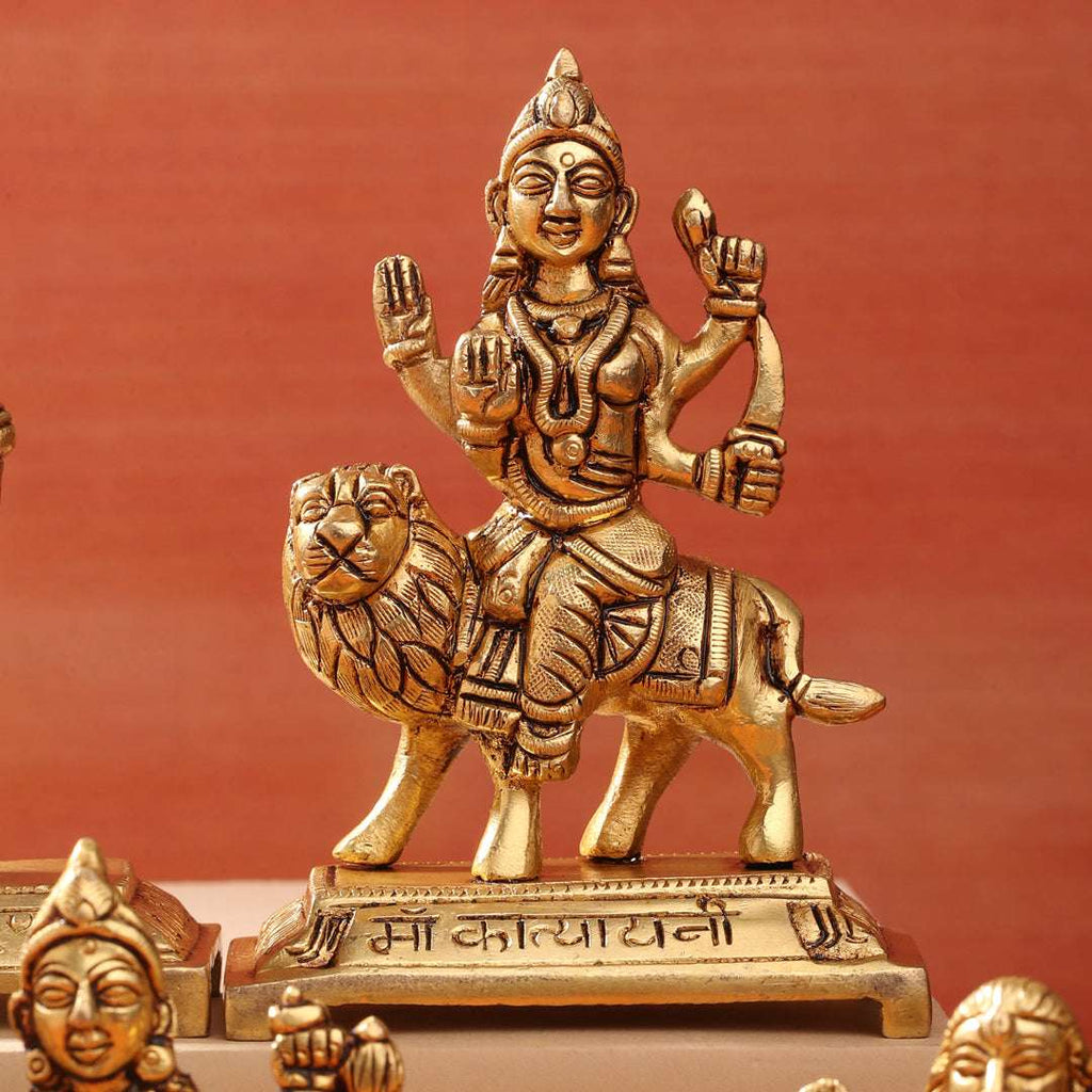 Brass Navdurga Idols Set (4.8 Inch) Vedansh Craft