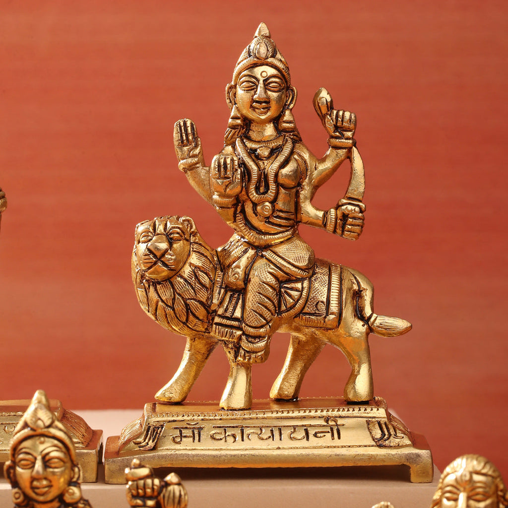 Brass Navdurga Idols Set (4.8 Inch) Vedansh Craft