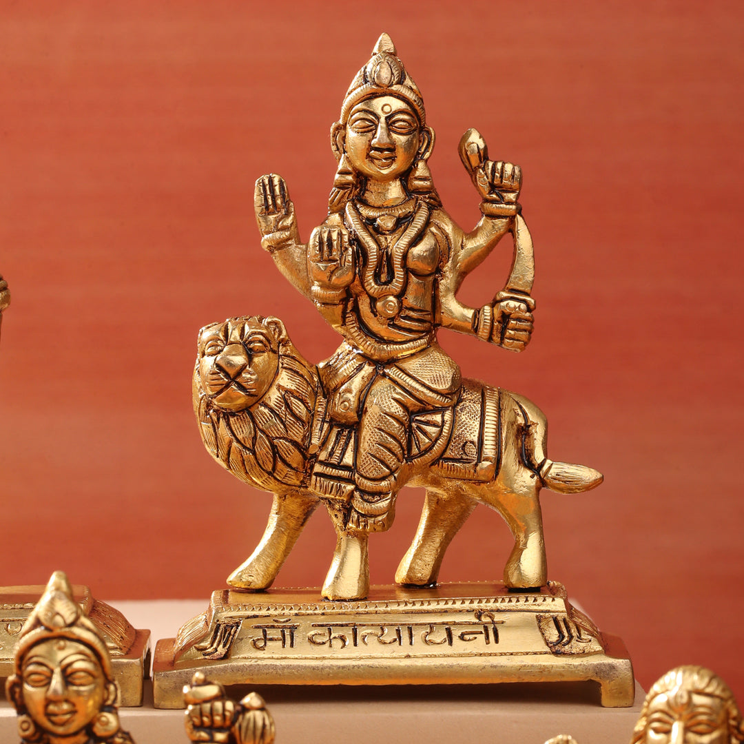Brass Navdurga Idols Set (4.8 Inch) Vedansh Craft