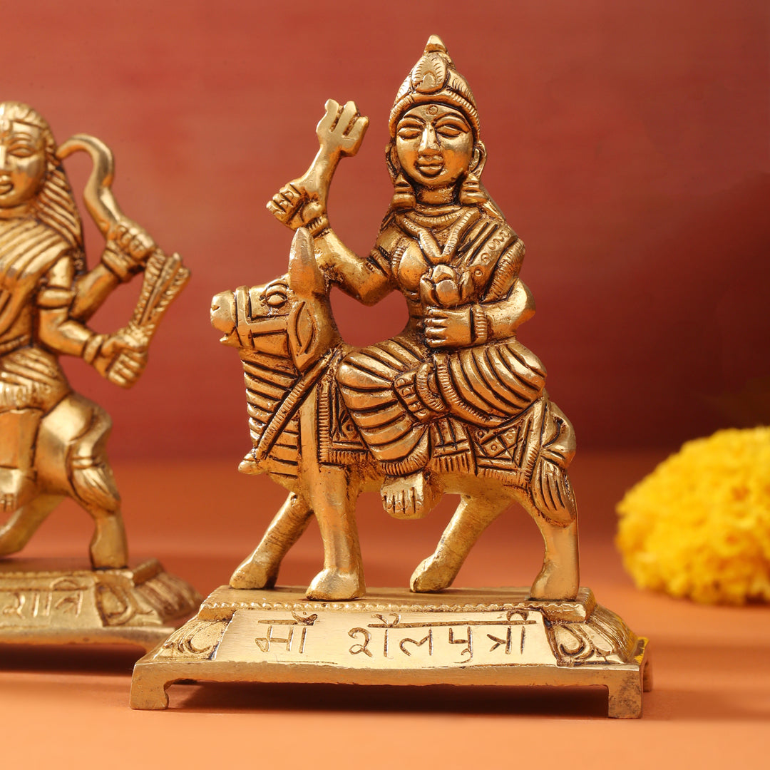Brass Navdurga Idols Set (4.8 Inch) Vedansh Craft