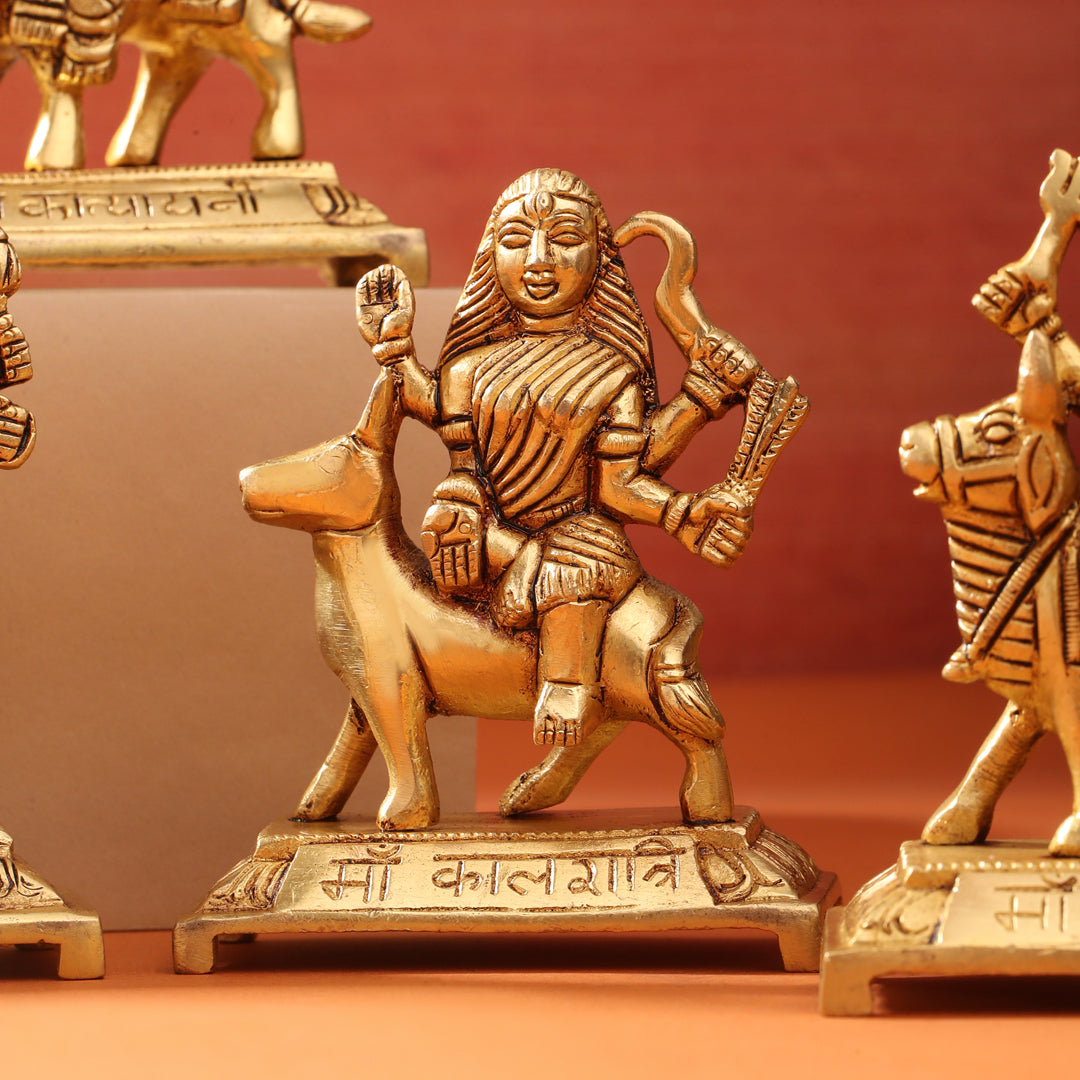 Brass Navdurga Idols Set (4.8 Inch) Vedansh Craft