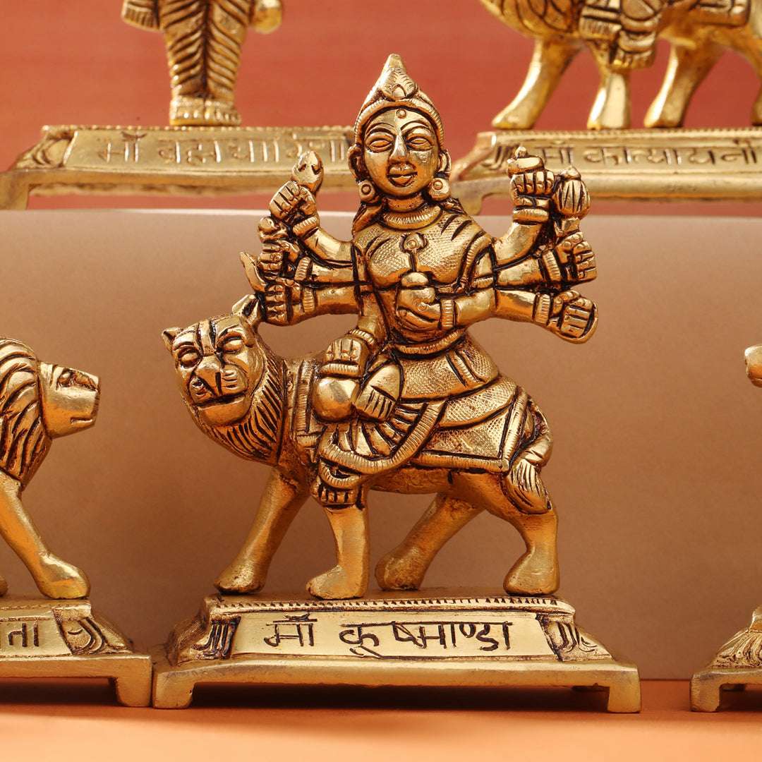 Brass Navdurga Idols Set (4.8 Inch) Vedansh Craft