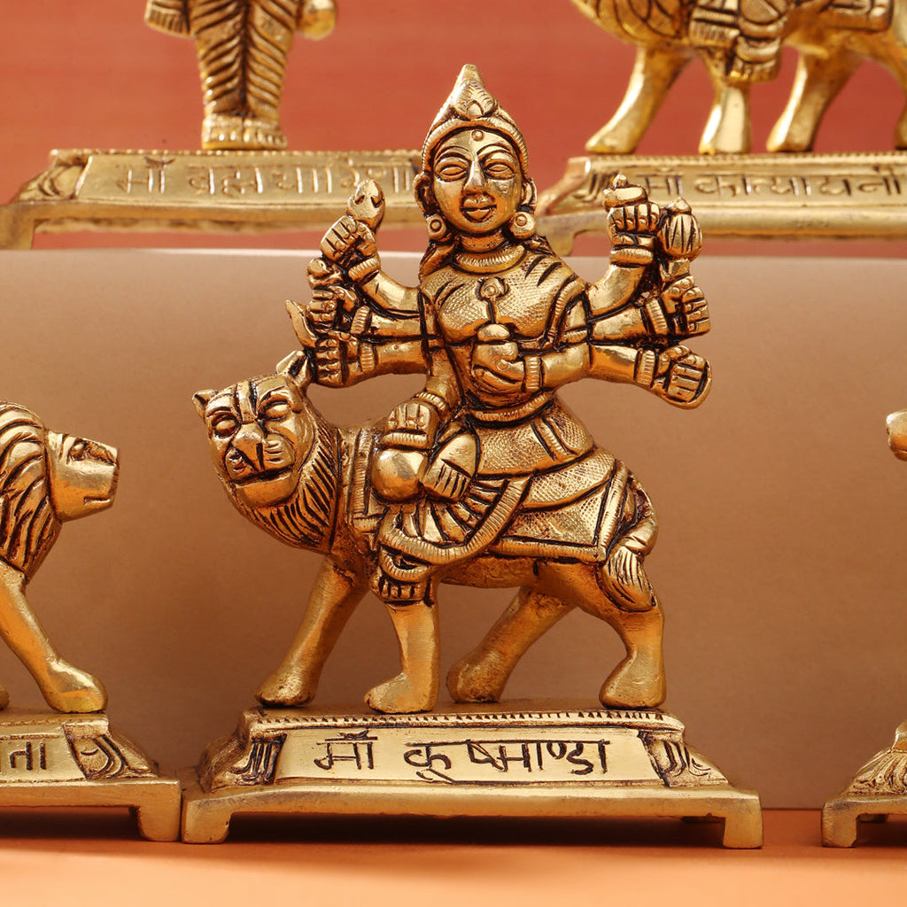 Brass Navdurga Idols Set (4.8 Inch) Vedansh Craft