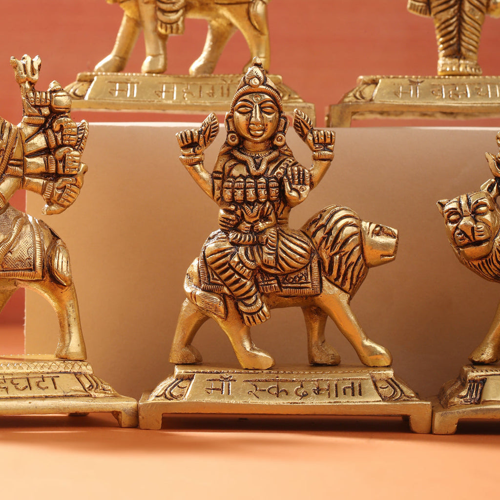 Brass Navdurga Idols Set (4.8 Inch) Vedansh Craft