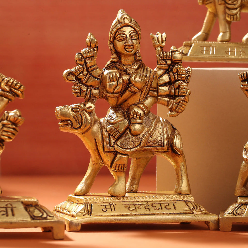 Brass Navdurga Idols Set (4.8 Inch) Vedansh Craft