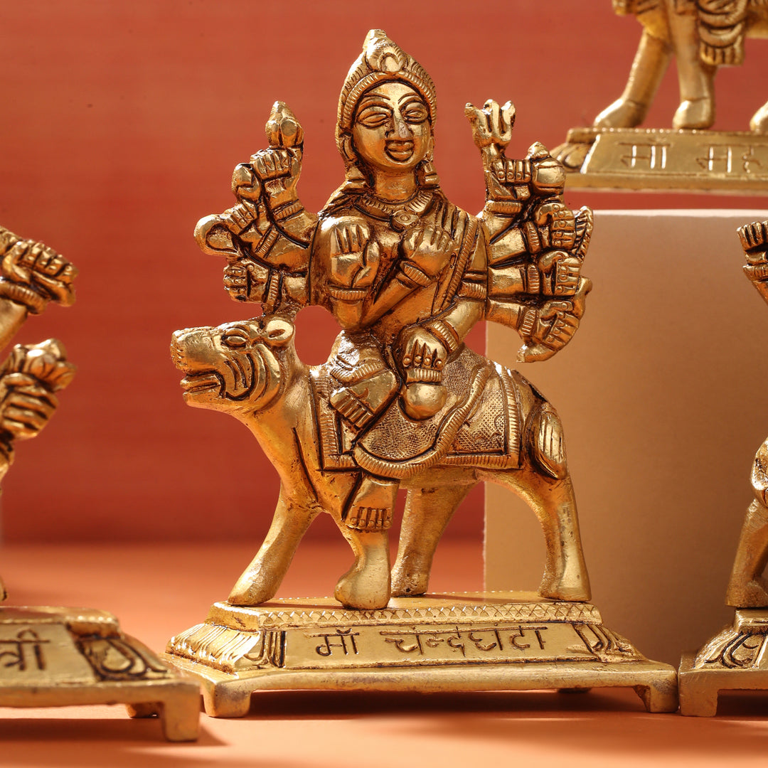Brass Navdurga Idols Set (4.8 Inch) Vedansh Craft