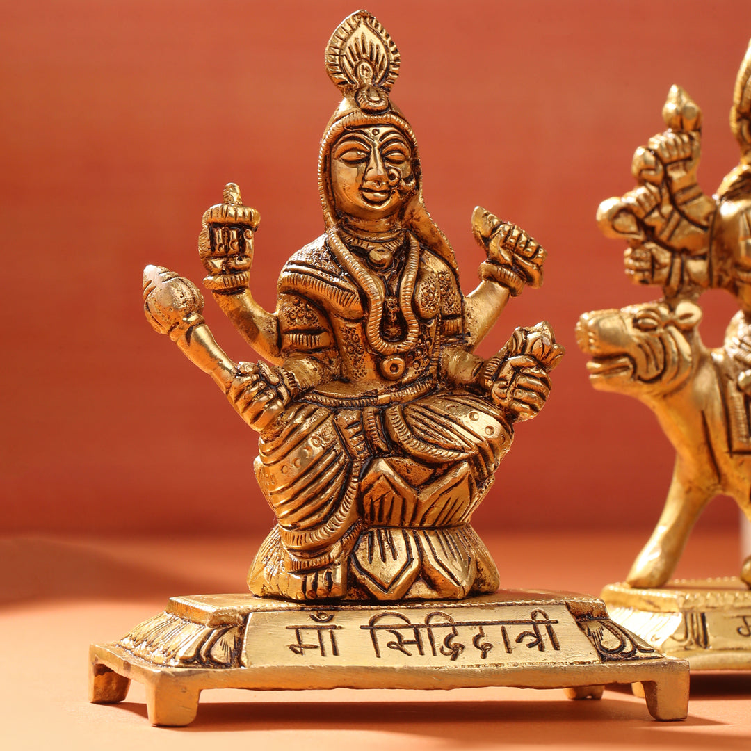 Brass Navdurga Idols Set (4.8 Inch) Vedansh Craft