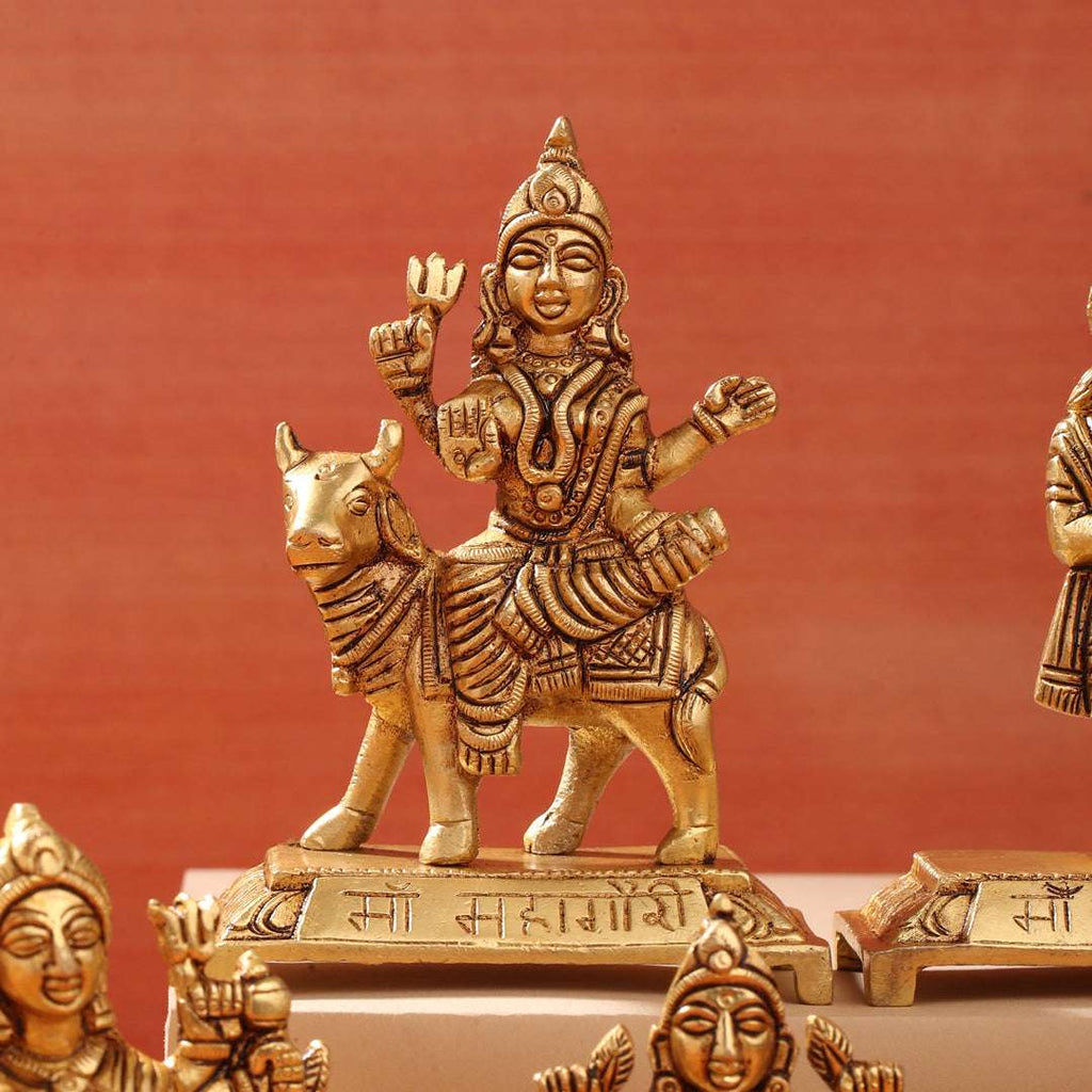 Brass Navdurga Idols Set (4.8 Inch) Vedansh Craft