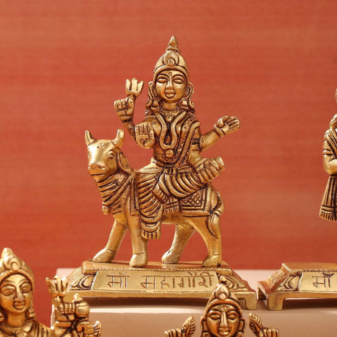 Brass Navdurga Idols Set (4.8 Inch) Vedansh Craft