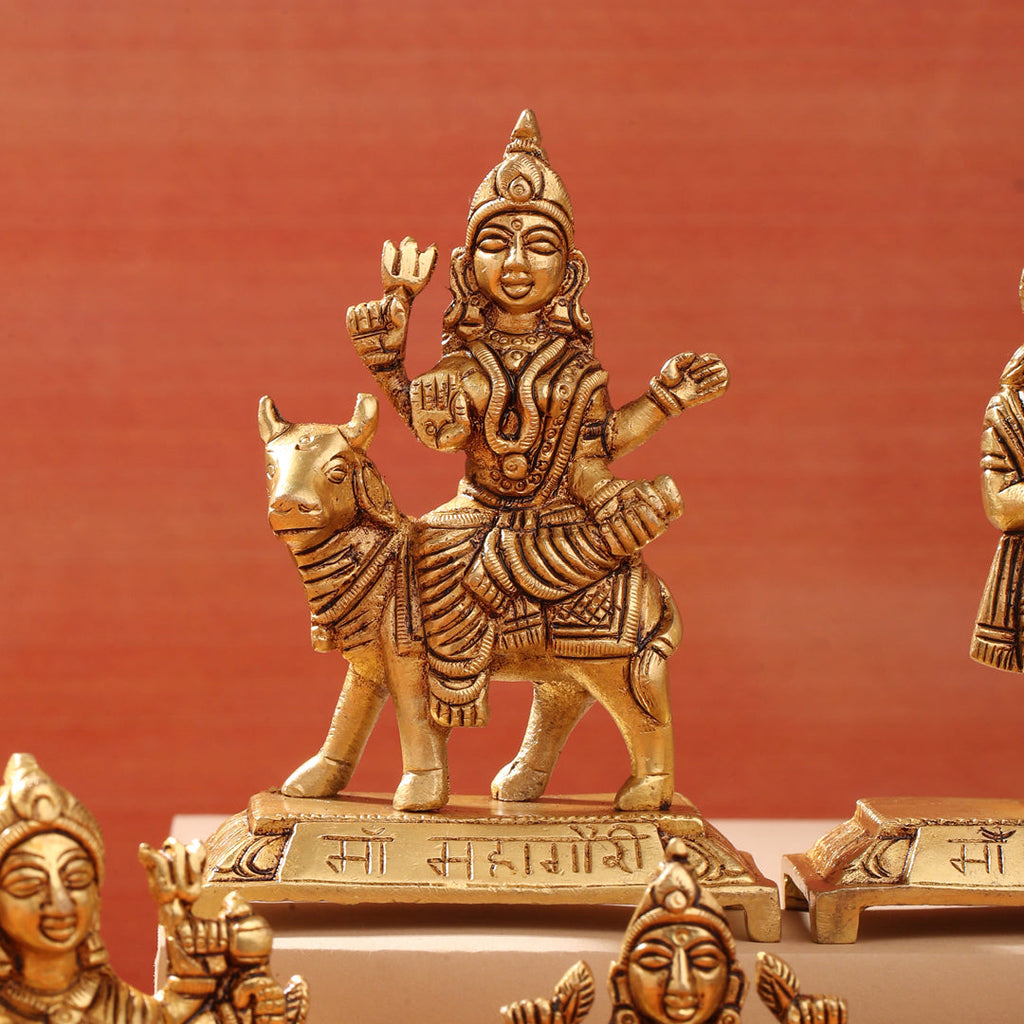 Brass Navdurga Idols Set (4.8 Inch) Vedansh Craft