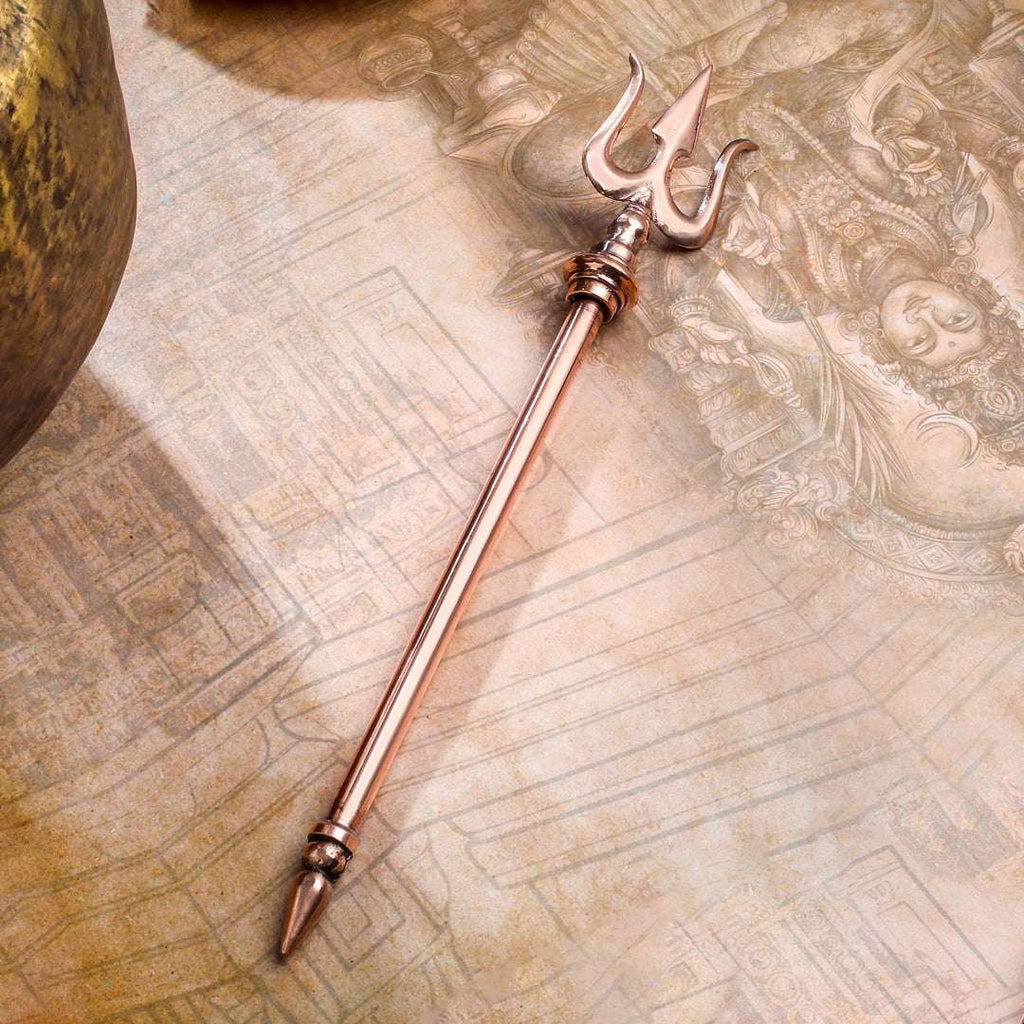 Copper Trishul | Handcrafted Symbol of Lord Shiva for Home & Temple Vedansh Craft