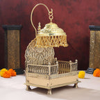 Handcrafted Brass Singhasan with Dome for Laddu Gopal Vedansh Craft