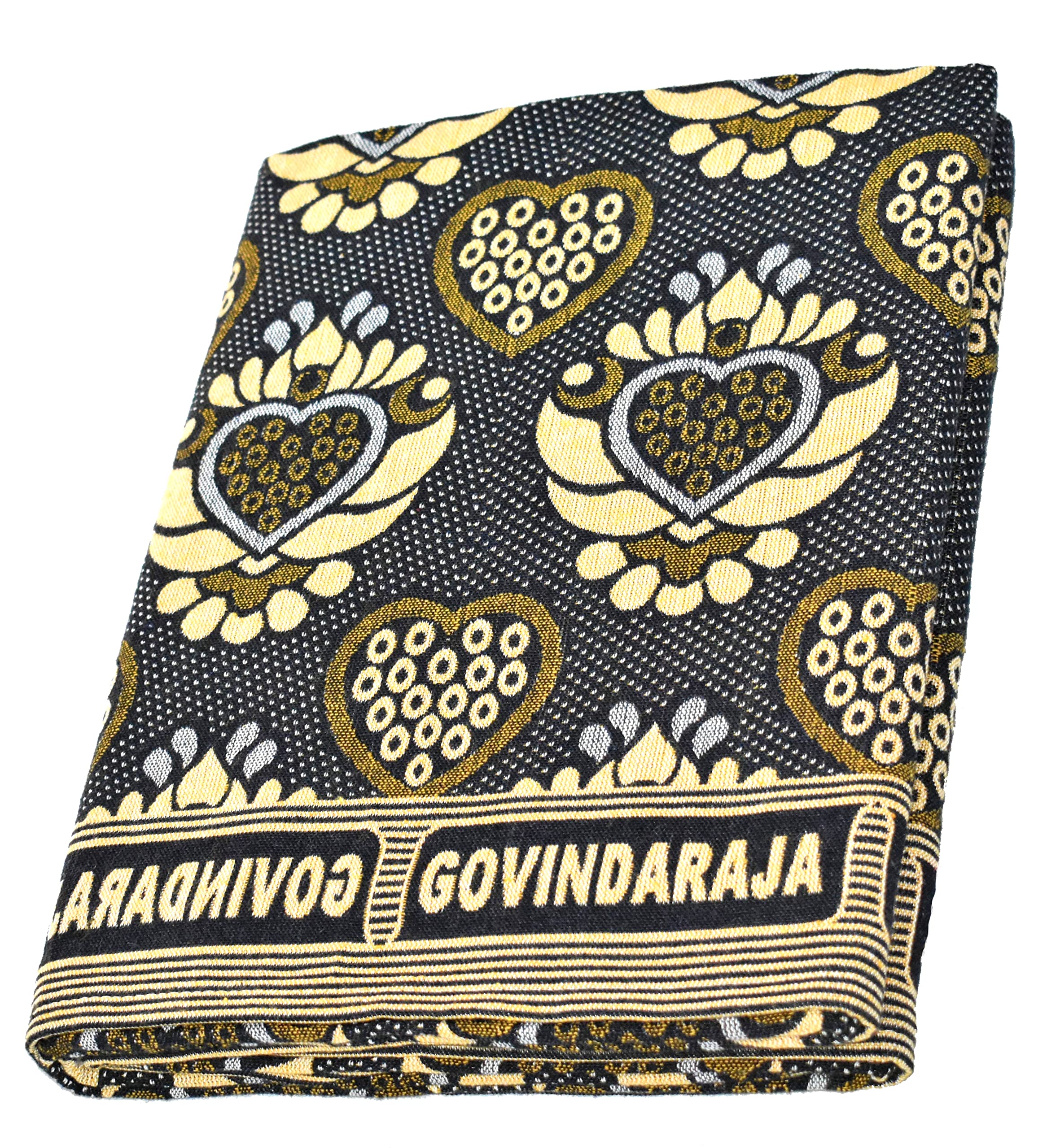 TUNI MANI Govindaraja Blanket 100% Cotton | Heart Design | Double Cloth Chennimalai Bedsheet | Size : 60 X 90 (5' X 7.5'Feet) | Queen | (Pack Of 1) (Blue), 300 TC Kafalo