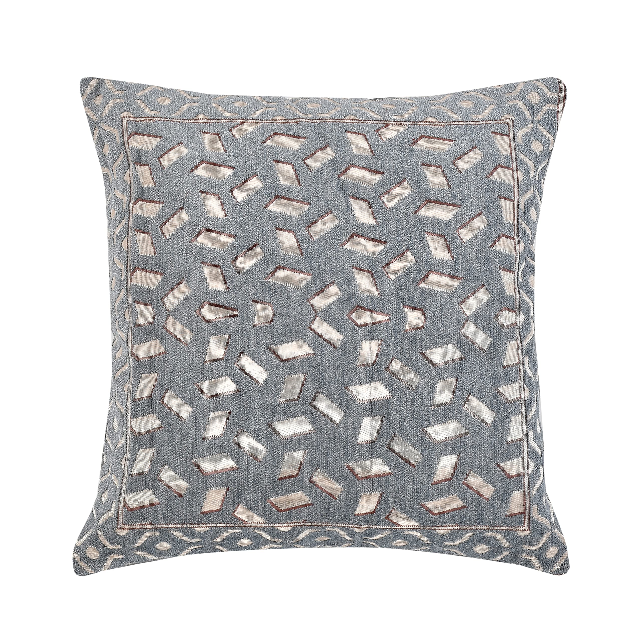 DECOMIZER Jacquard Geomteric Cushion Covers 24 Inch X 24 Inch Set Of 5 Ethnic Motifs 240 TC Cushion Covers,Design- Bricks,Color- Grey